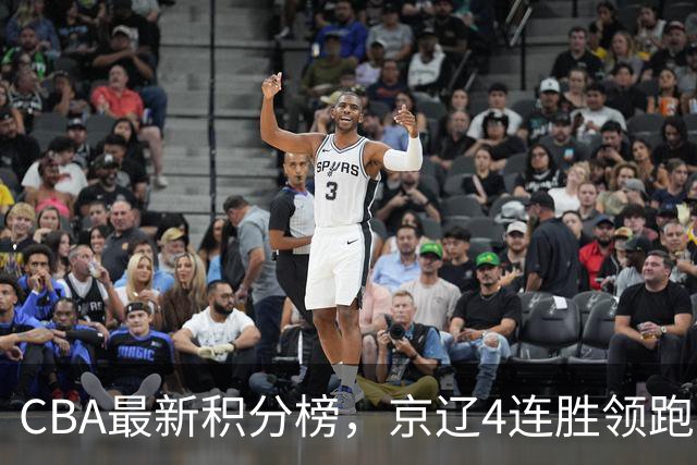 CBA最新积分榜，京辽4连胜领跑，北京场均胜30.5分，江苏4连败！